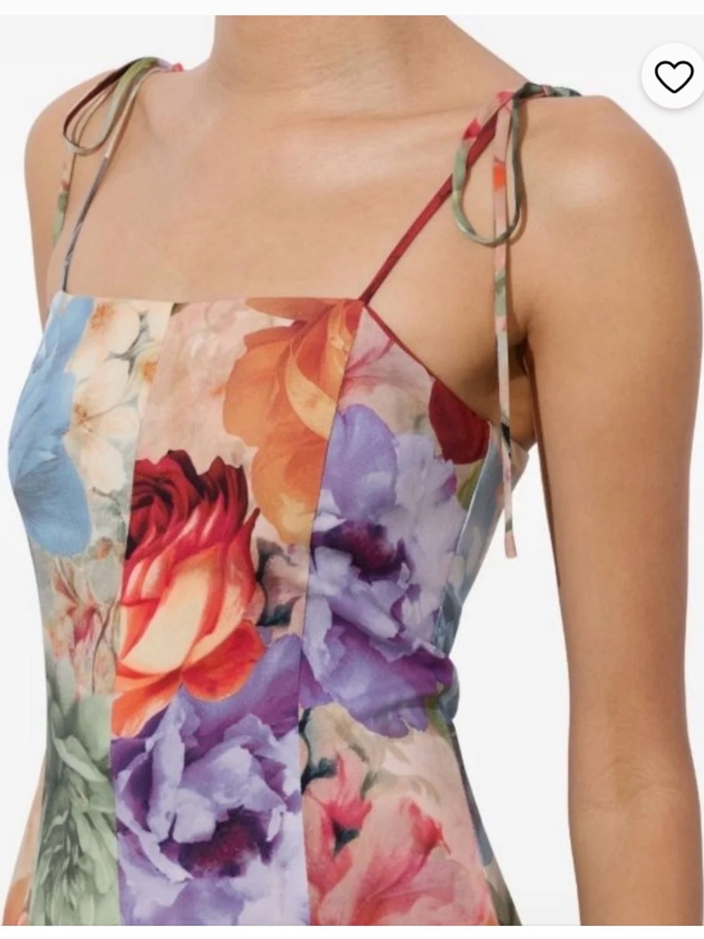 Alice + Olivia Jeannette Floral Tie-Shoulder Midi Dress in Multicolor - Picture 2 of 6